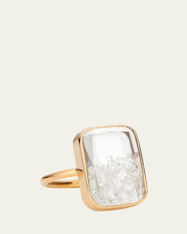 Ten Fourteen Diamond Shaker Ring in 18k Gold
